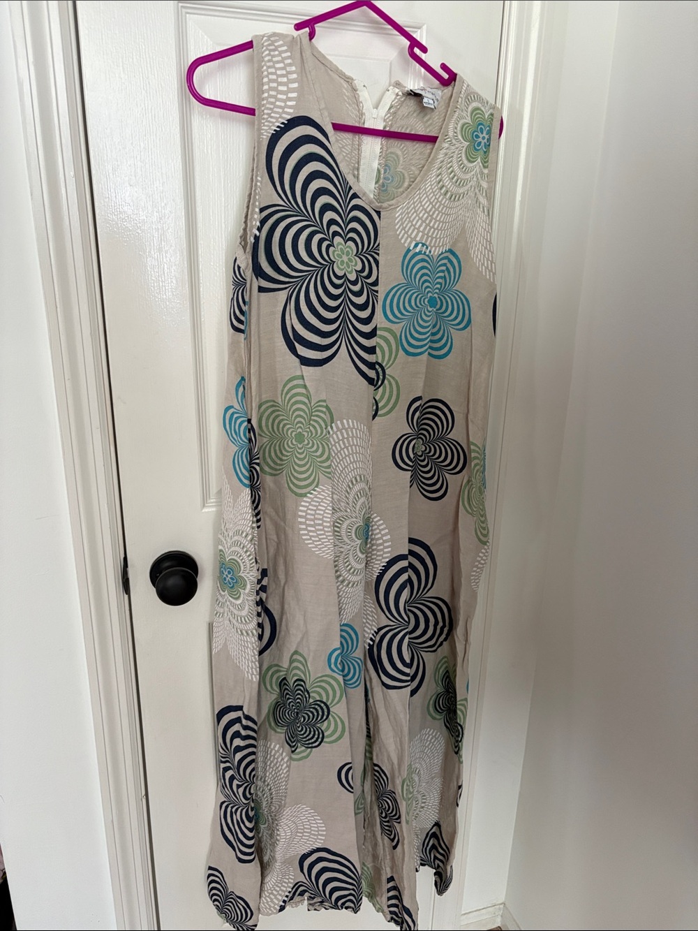 Floral Linen/Cotton Wide leg jumpsuit